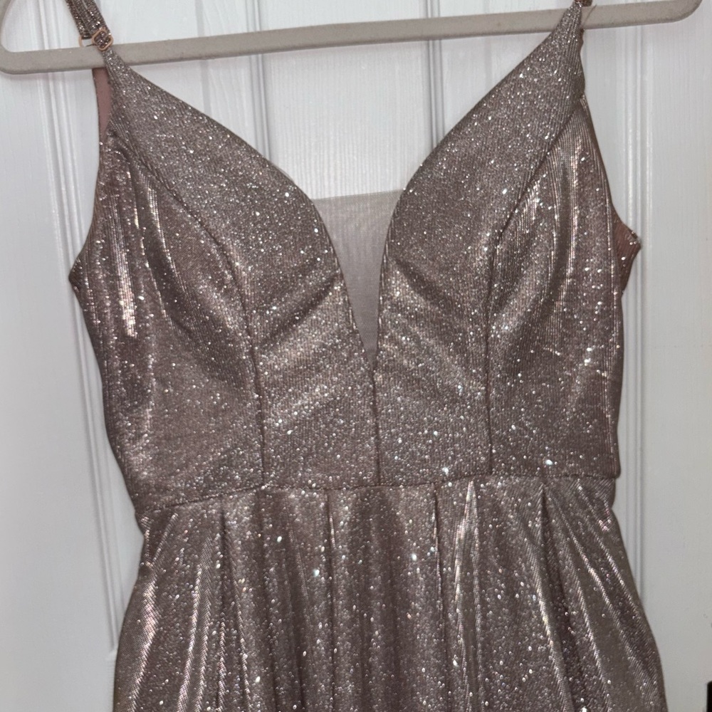 B Darlin Glittering Silver Dress
